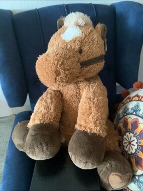 Plush Brown Horse Stuffed Animal with Cream Accent - Soft Cuddly Toy
